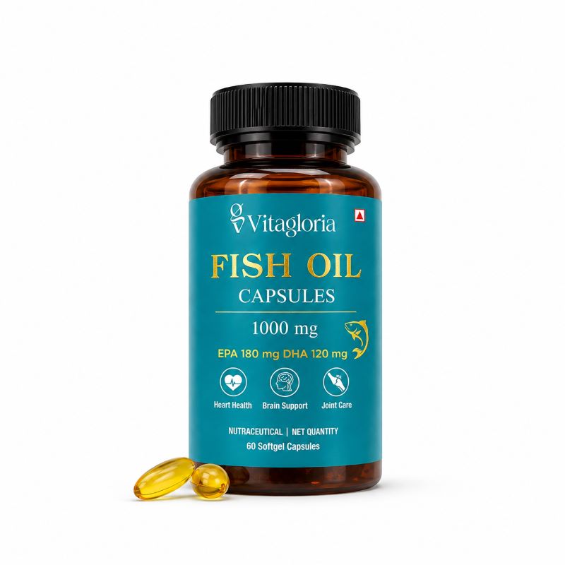 VitaGloria Fish Oil 1000mg omega-3 softgel capsules